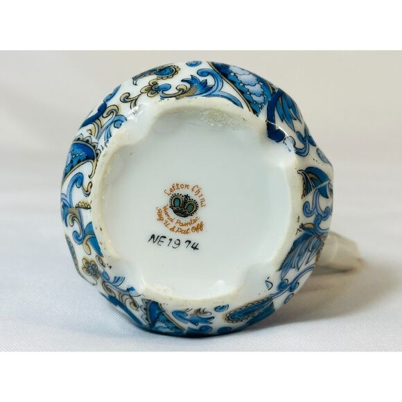 Vintage Lefton Blue Paisley Sugar Bowl Lid Creamer Pitcher Japan - Picture 9 of 12